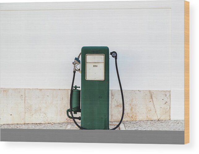 Natural Gas Wood Print featuring the photograph Antique Beautiful Gas Pump by Look Me Luck Photography
