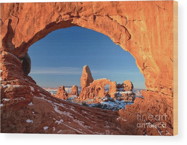 North Window Arch Wood Print featuring the photograph Arches Window Frame by Adam Jewell