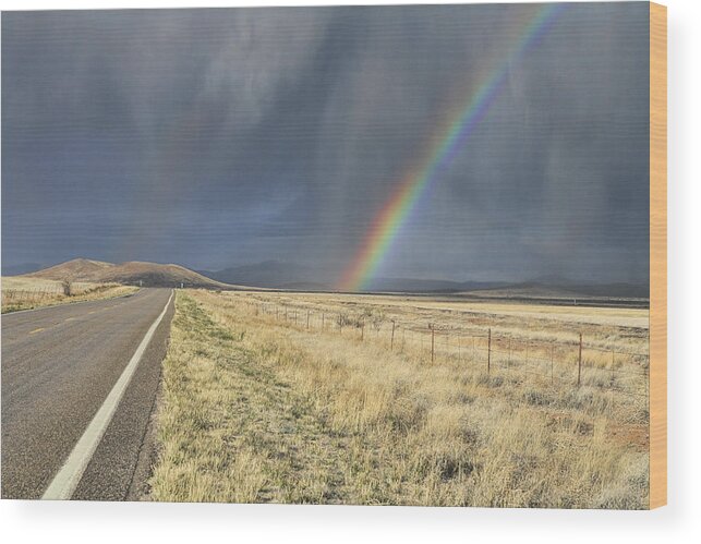 Rodeo Wood Print featuring the photograph Arizona Highway Rainbow by Gregory Scott