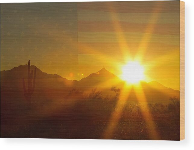 Sun Wood Print featuring the photograph Arizona Sun America The Beautiful by James BO Insogna