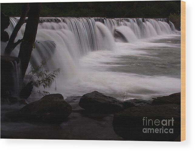 200' Wide Waterfall Wood Print featuring the photograph Arkansas' Natural Dam by Tammy Chesney