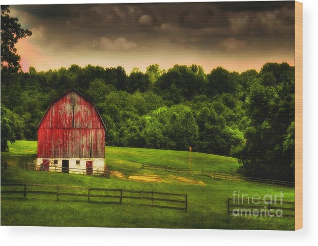 Barn Wood Print featuring the photograph As Darkness Falls by Lois Bryan