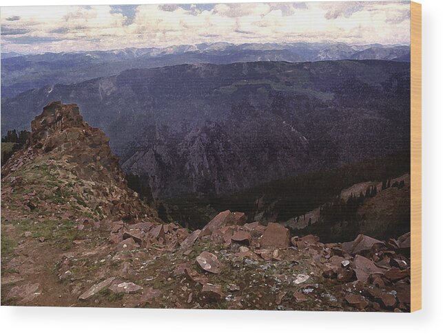 Mountains Wood Print featuring the photograph Aspen Highlands by Steve Archbold