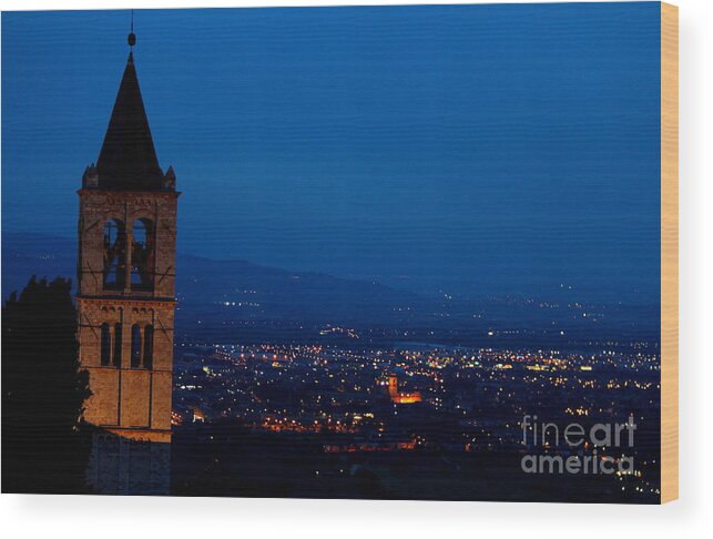 Assisi At Night Wood Print featuring the photograph Assisi 5 by Theresa Ramos-DuVon