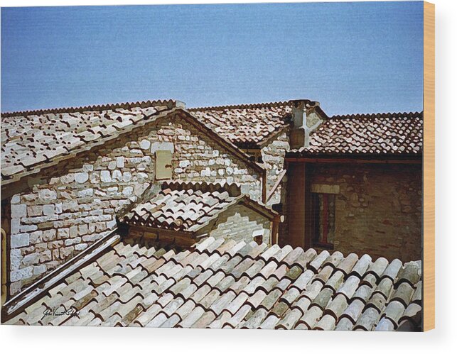 Assissi Wood Print featuring the digital art Assissi Roof 1 by John Vincent Palozzi