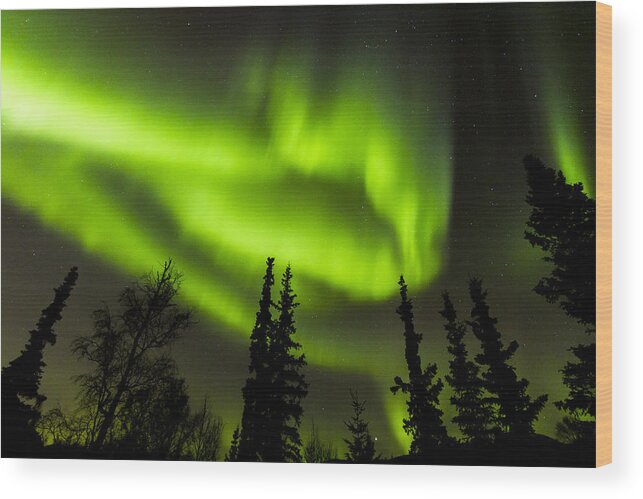Aurora Borealis Photographs Wood Print featuring the photograph Aurora Wave by Kyle Lavey