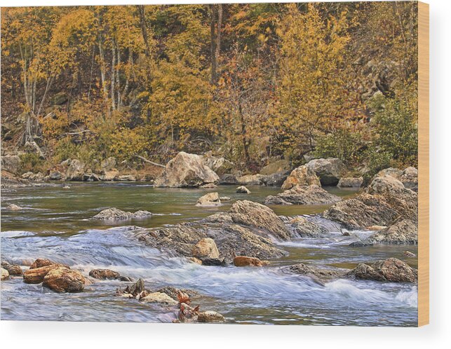 Autumn Wood Print featuring the photograph Autumn at Albert Pike Campground - Little Missouri River - Arkansas by Jason Politte