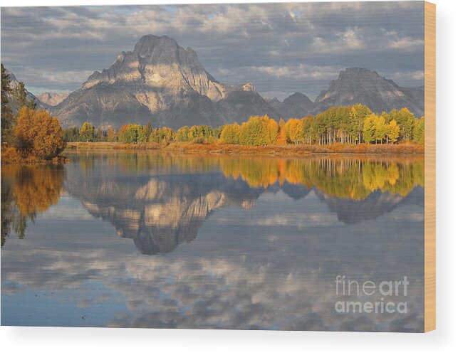 Oxbow Wood Print featuring the photograph Autumn at the Oxbow by Bill Singleton