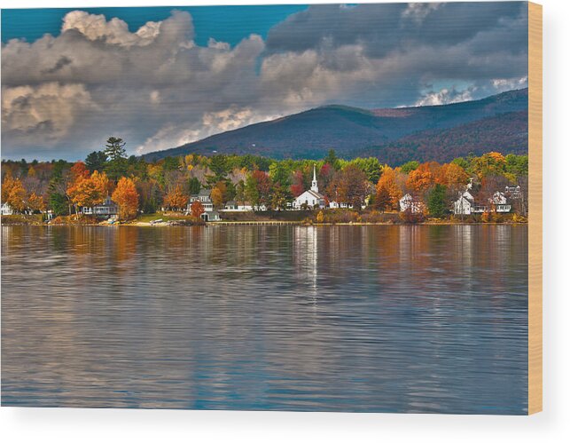 New England Wood Print featuring the photograph Autumn in Melvin Village by Brenda Jacobs