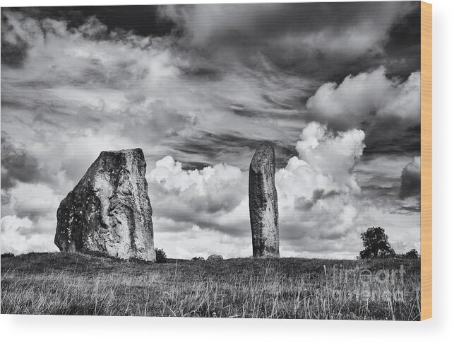 Avebury Wood Print featuring the photograph Avebury Stone Circle by Tim Gainey