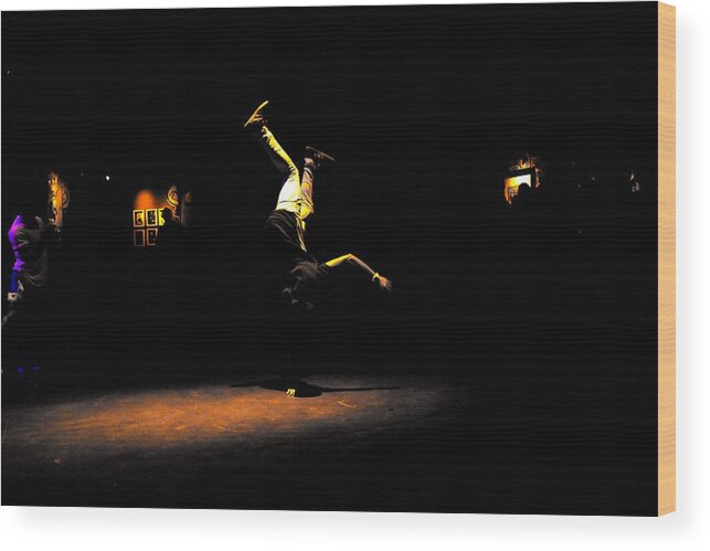 Breaking Wood Print featuring the photograph B Boy 4 by D Justin Johns