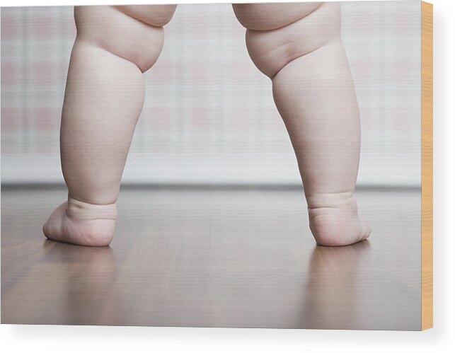 Child Wood Print featuring the photograph Babys legs by Image Source