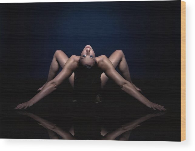 Nude Wood Print featuring the photograph Backward by David Naman