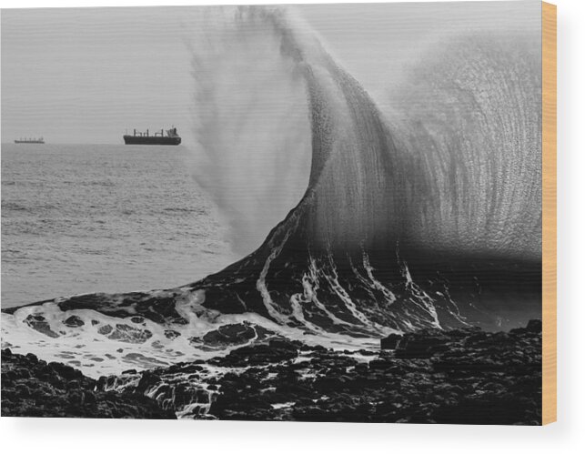 Sea Wood Print featuring the photograph Backwash by Robert Caddy