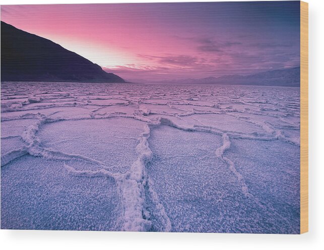 Tranquility Wood Print featuring the photograph Badwater, Death Valley by Mark Lee