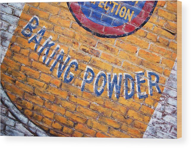 Ghost Sign Wood Print featuring the photograph Baking Powder Ghost Sign by Daniel Woodrum