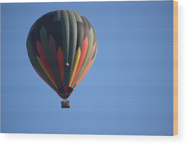 Lorimar Winery Wood Print featuring the photograph Ballon in Flight by Steve Scheunemann