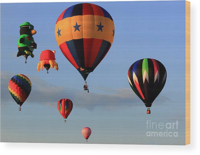 Balloon Wood Print featuring the photograph Balloon Race by Brenda Giasson