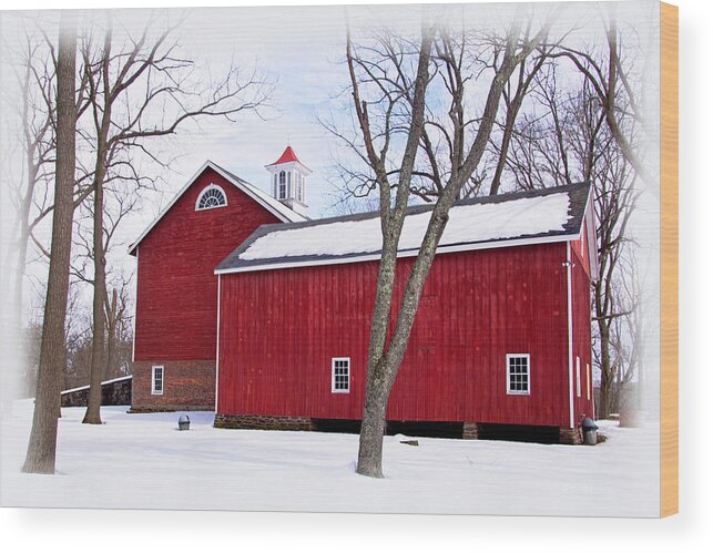 Barn At Tinicum Park Wood Print featuring the photograph Barn at Tinicum Park by Carolyn Derstine