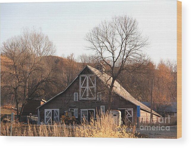 Barns Wood Print featuring the photograph Barn trimmed in white. by Yumi Johnson