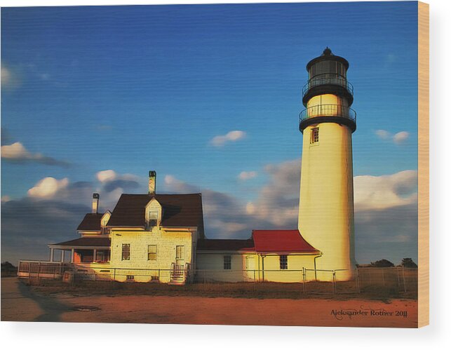 Lighthouse Wood Print featuring the photograph Basking in the Sun by Aleksander Rotner