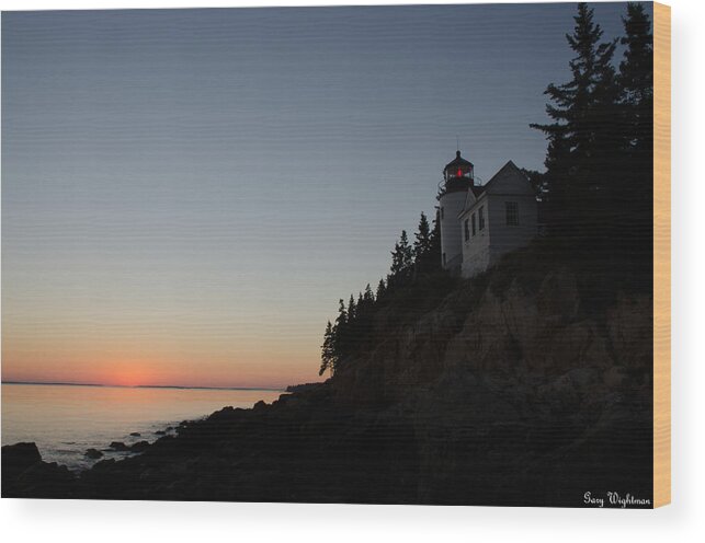 Lighthouse Wood Print featuring the photograph Bass Harbor Lighthouse by Gary Wightman