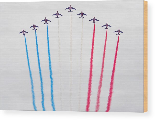 Bastille Day Wood Print featuring the photograph Bastille Day Air Show at the Champs-Elysees by Joel Thai