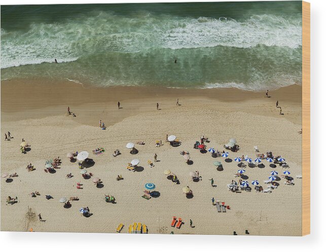 Tranquility Wood Print featuring the photograph Bathers On The Beach Of Ipanema by Buena Vista Images