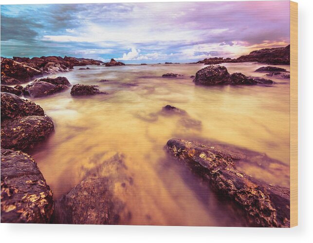 Scenics Wood Print featuring the photograph Bay At Twilight by Moreiso