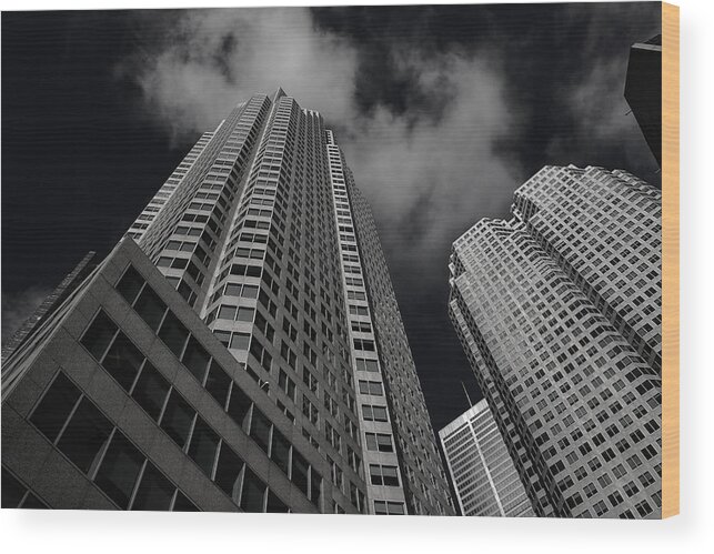 Toronto Wood Print featuring the photograph Bay Street Black and White by Nicky Jameson