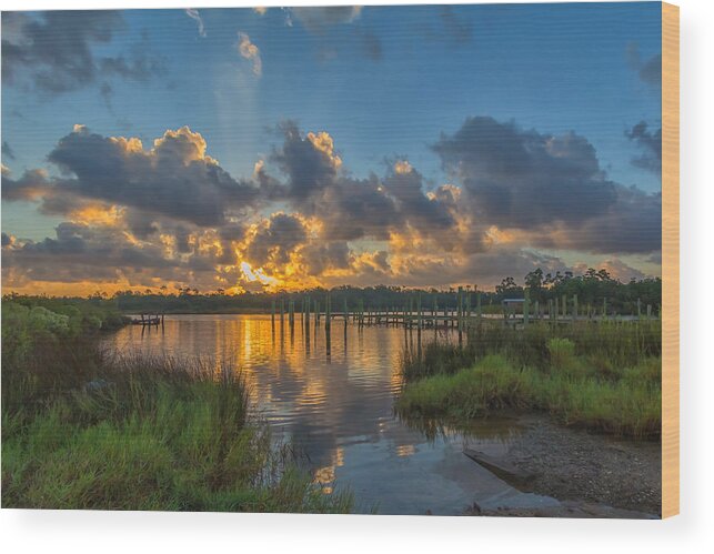 Bayou Wood Print featuring the photograph Bayou Sunrise by Brian Wright