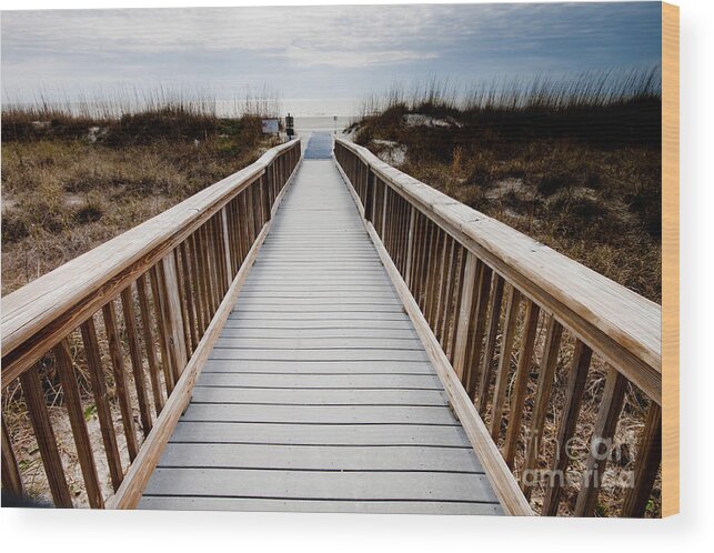 Beach Wood Print featuring the photograph Beach Access Hilton Head by Thomas Marchessault