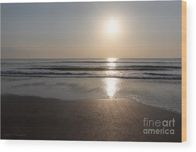 Landscape Wood Print featuring the photograph Beach At Sunrise by Todd Blanchard