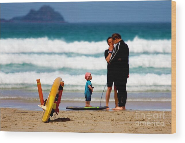 Cornwall Wood Print featuring the photograph Beach Baby by Terri Waters