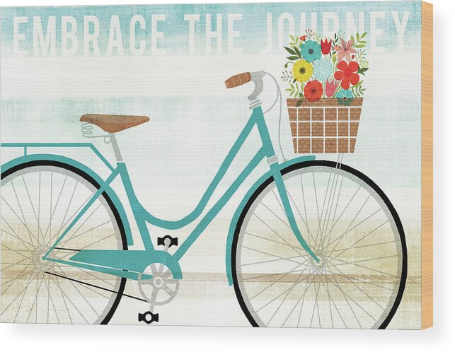 Beach Wood Print featuring the painting Beach Cruiser Hers I by Michael Mullan