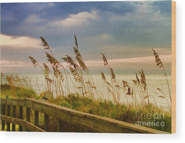 Beach Wood Print featuring the photograph Beach Grass by Deborah Benoit