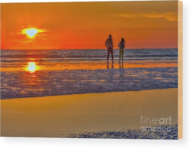 Sarasota Wood Print featuring the photograph Beach Stroll by Marvin Spates