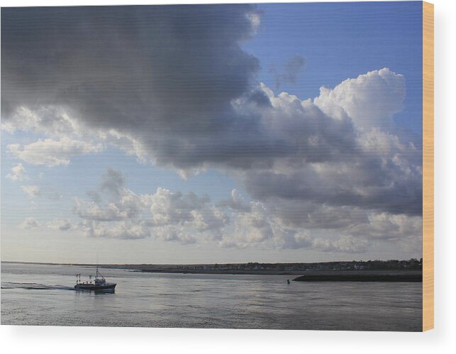 Cape Cod Canal Wood Print featuring the photograph Beating the Storm by Amazing Jules