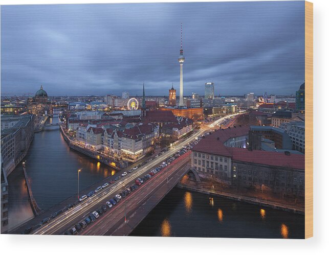 Berlin Wood Print featuring the photograph Berlin by David Bank