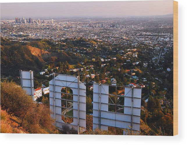 Hollywood Sign Wood Print featuring the photograph Beyond Hollywood by James Kirkikis