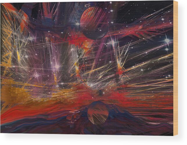 Beyond The Galaxy Walls Wood Print featuring the digital art Beyond The Galaxy Walls by Linda Sannuti