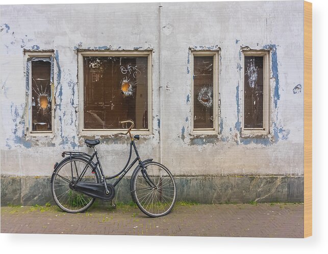 Architecture Wood Print featuring the photograph Bicycle by Sue Leonard