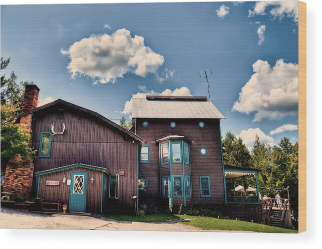 Big Moose Lake Wood Print featuring the photograph Big Moose Inn located in Eagle Bay NY by David Patterson