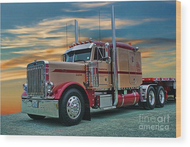 Trucks Wood Print featuring the photograph Big Rig Weekend-2014 CATR5051A-14 by Randy Harris