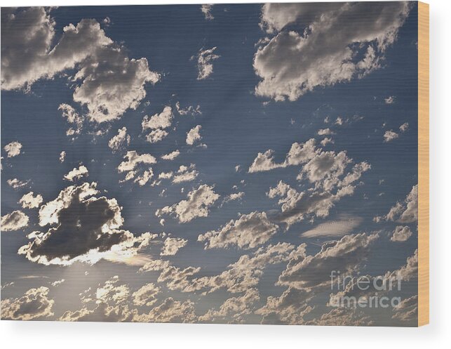 Atmosphere Wood Print featuring the photograph Billowing Altocumulus Clouds by Jim Corwin