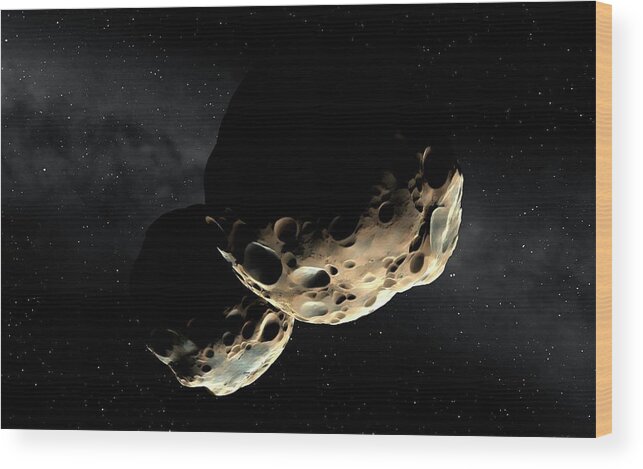 90 Antiope Wood Print featuring the photograph Binary Asteroid 90 Antiope by Mark Garlick/science Photo Library