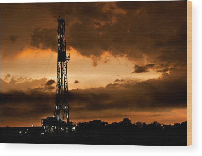 oil Field Wood Print featuring the photograph Black Gold by Jonas Wingfield