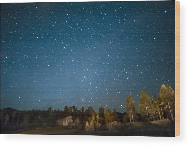 Black Hills Wood Print featuring the photograph Black Hills Night by Greni Graph