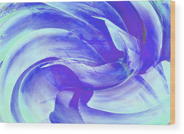 Plant Wood Print featuring the digital art Blue Agave Swirl by Stephanie Grant