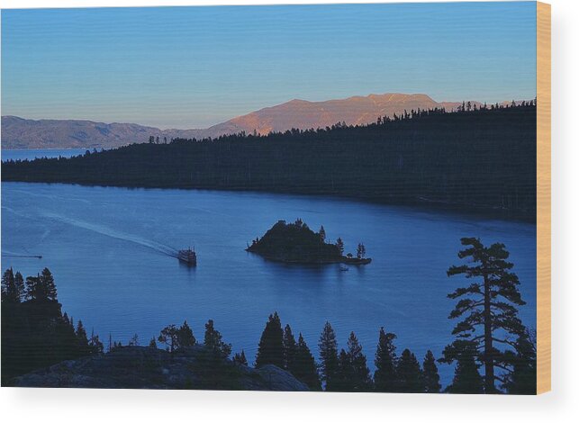 Lake Tahoe Ca Wood Print featuring the photograph Blue Emerald Bay Lake Tahoe by Marilyn MacCrakin